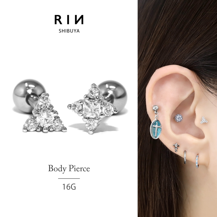 attractオリジナルハンドメイドボタントライアングルピアス 甘ったる 