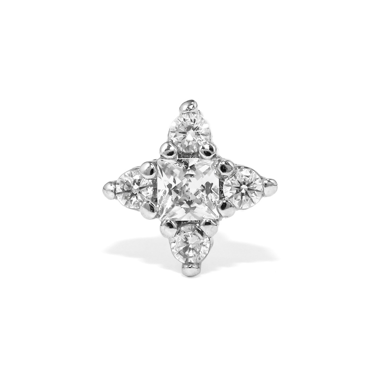 フラワー | 軟骨ピアス ジュエルトライアングルフラワー三角花CZ金属アレルギー上品 ボディピ… | ボディピアス専門店凛RIN