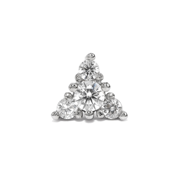 トライアングル | 軟骨ピアス ジュエルトライアングルフラワー三角花CZ金属アレルギー上品 ボディピ… | ボディピアス専門店凛RIN