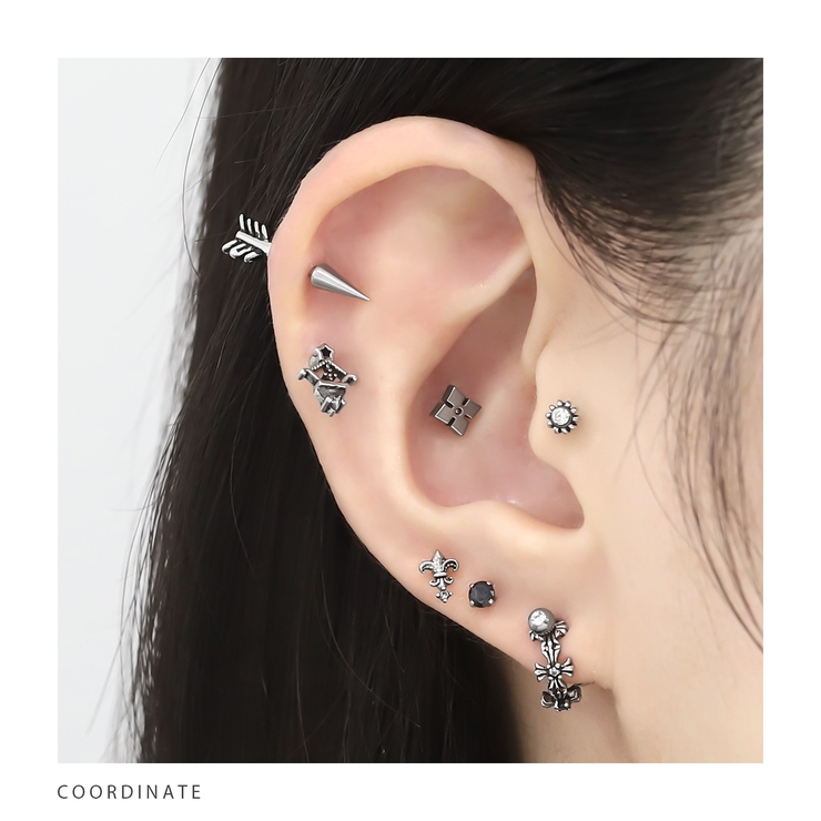 軟骨ピアスボディピアスピアス アローコーンストレートバーベル サージカルステンレ… | ボディピアス専門店凛RIN | 詳細画像4 