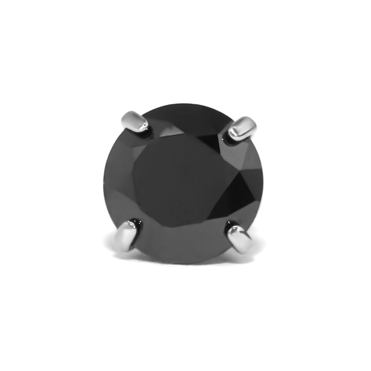 シルバー/ブラック | 軟骨ピアス ひっかからないジュエルトラガスサージカルステンレスジルコニア | ボディピアス専門店凛RIN