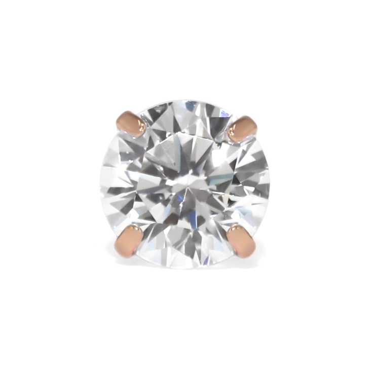 ピンクゴールド/クリア | 軟骨ピアス ひっかからないジュエルトラガスサージカルステンレスジルコニア | ボディピアス専門店凛RIN