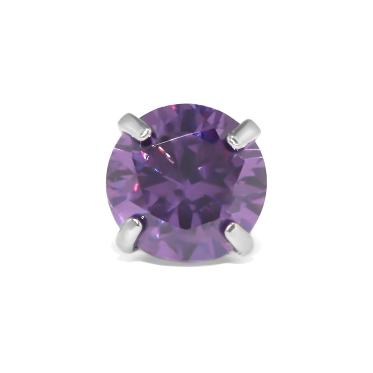 シルバー/パープル | 軟骨ピアス ひっかからないジュエルトラガスサージカルステンレスジルコニア | ボディピアス専門店凛RIN