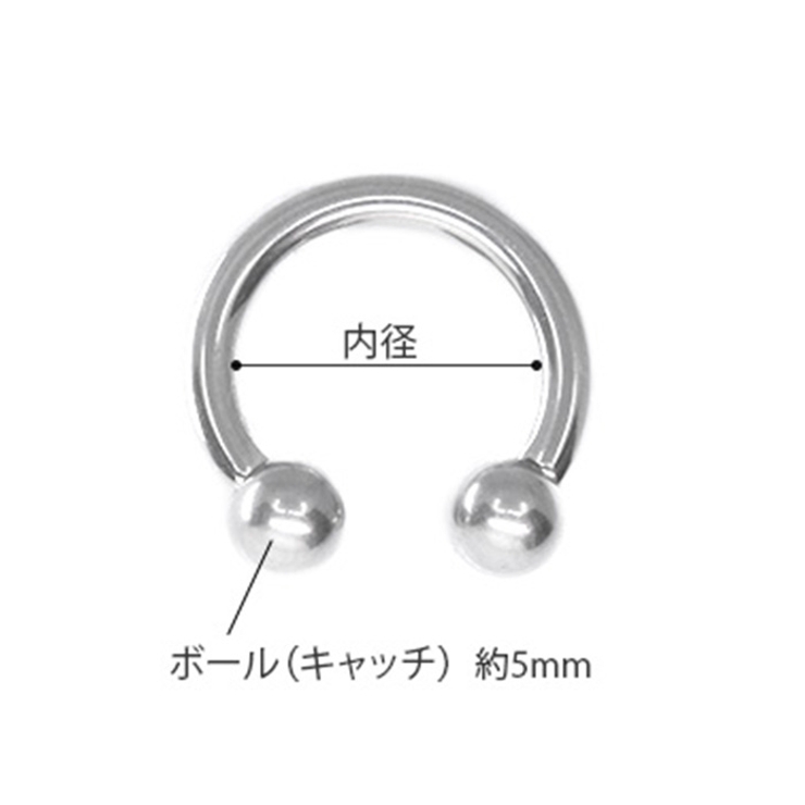 サーキュラーバーベル 軟骨ピアス ラージゲージ | ボディピアス専門店凛RIN | 詳細画像6 