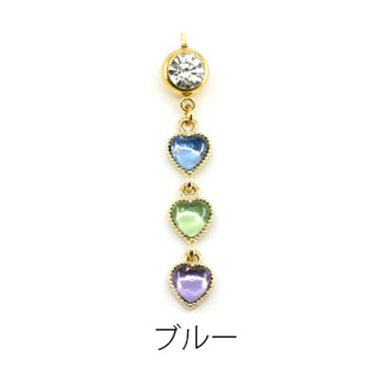 ボディピアスへそピアス16Gハートジュエルへそピアス0528