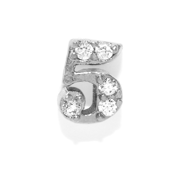 5 | 軟骨ピアス 数字ナンバー文字ジュエル0123456789数 ボディピアス | ボディピアス専門店凛RIN