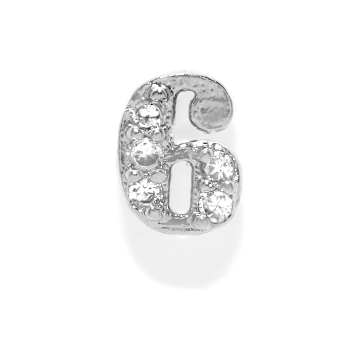 6 | 軟骨ピアス 数字ナンバー文字ジュエル0123456789数 ボディピアス | ボディピアス専門店凛RIN