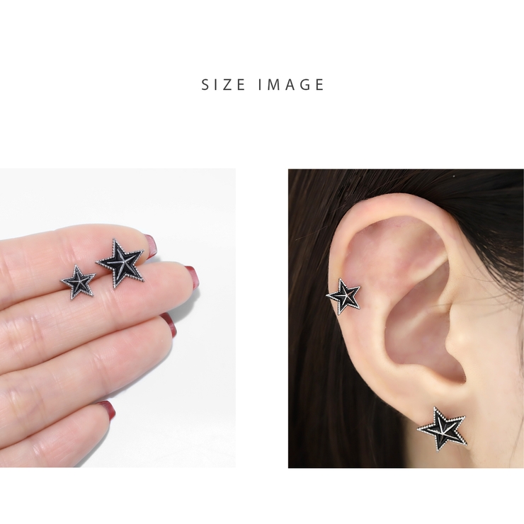 ボディピアス軟骨ピアスピアス スターブラックストレートバーベル サージカルステン… | ボディピアス専門店凛RIN | 詳細画像6 