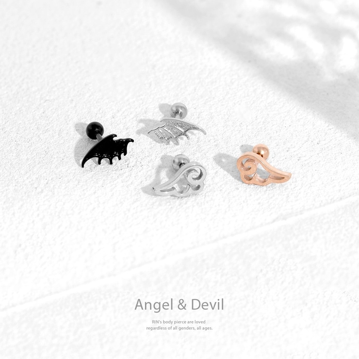 軟骨ピアス 天使悪魔翼羽エンジェルデビル ボディピアス | ボディピアス専門店凛RIN | 詳細画像2 