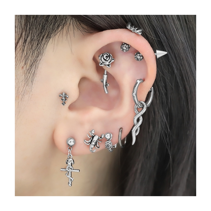 K10PG ダイヤモンド軟骨ピアス・ボディピアスパーツ │可愛い