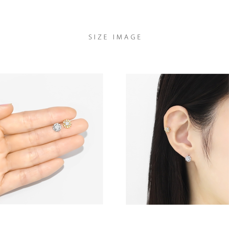 キャッチ 花フラワー上品ジュエルキュービックジルコニア ボディピアス | ボディピアス専門店凛RIN | 詳細画像6 