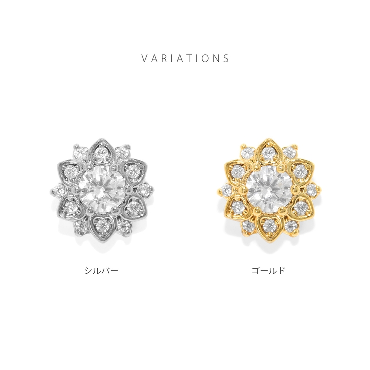 キャッチ 花フラワー上品ジュエルキュービックジルコニア ボディピアス | ボディピアス専門店凛RIN | 詳細画像7 