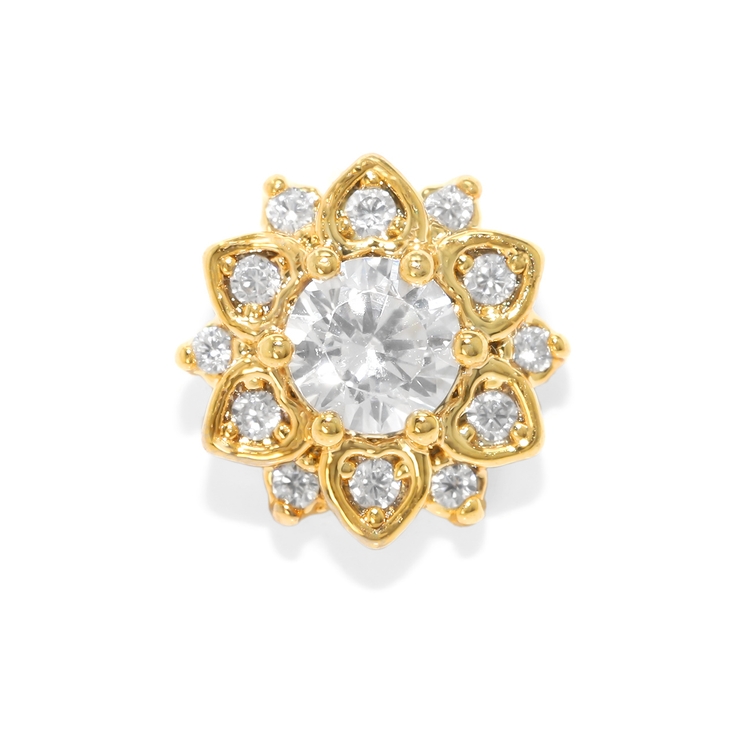 ゴールド | キャッチ 花フラワー上品ジュエルキュービックジルコニア ボディピアス | ボディピアス専門店凛RIN