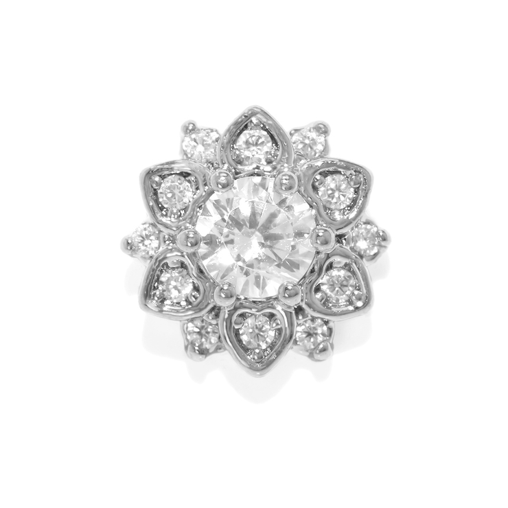 シルバー | キャッチ 花フラワー上品ジュエルキュービックジルコニア ボディピアス | ボディピアス専門店凛RIN