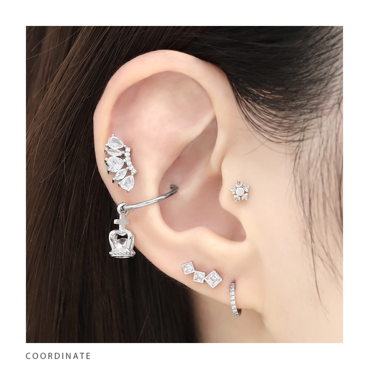 軟骨ピアスボディピアス ジュエルクラウン王冠ハート | ボディピアス専門店凛RIN | 詳細画像4 