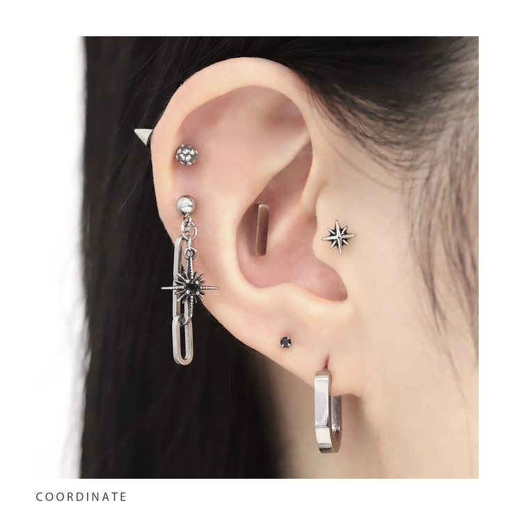 軟骨ピアス チェーン鎖クリップチェーンクール金属アレルギー対応揺れる ボディピア… | ボディピアス専門店凛RIN | 詳細画像5 