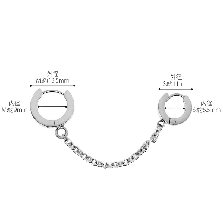 ピアス 二連 ステンレスピアス[品番：RINA0001323]｜ボディ