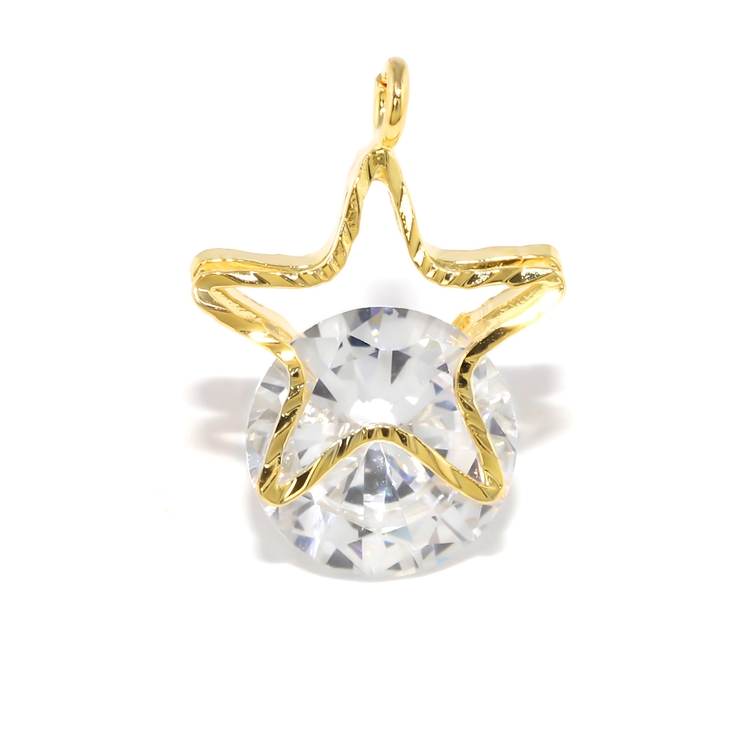 スター・クリア | チャーム星月ムーン シルバーキュービックジルコニアジュエル アレンジパーツ | ボディピアス専門店凛RIN