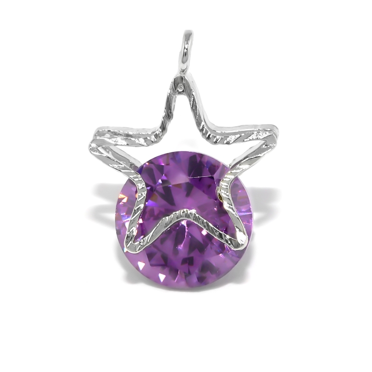 スター・パープル | チャーム星月ムーン シルバーキュービックジルコニアジュエル アレンジパーツ | ボディピアス専門店凛RIN