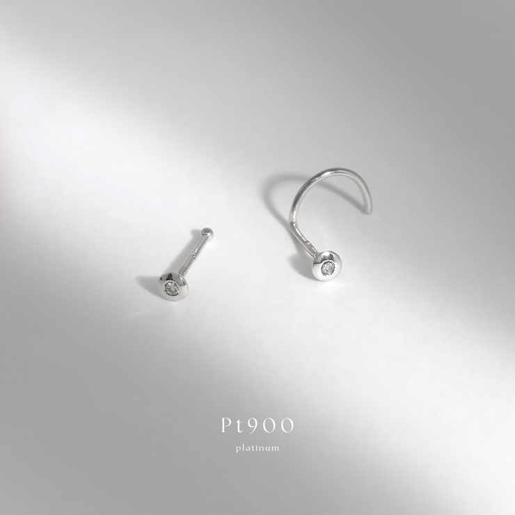 軟骨ピアス 鼻ピアスK18pt900天然ダイヤモンドシルバーゴールドノーズピアス… | ボディピアス専門店凛RIN | 詳細画像3 