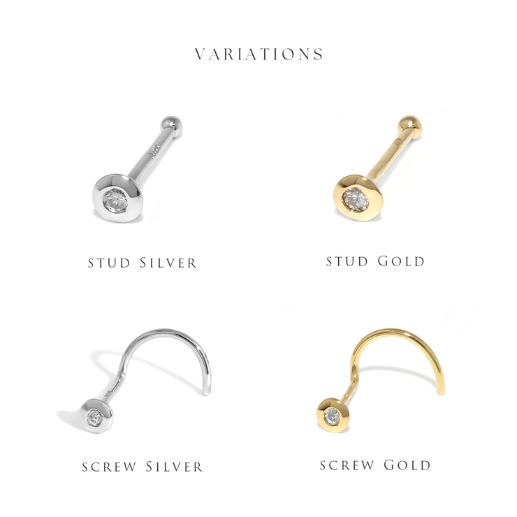 軟骨ピアス 鼻ピアスK18pt900天然ダイヤモンドシルバーゴールドノーズピアス… | ボディピアス専門店凛RIN | 詳細画像9 