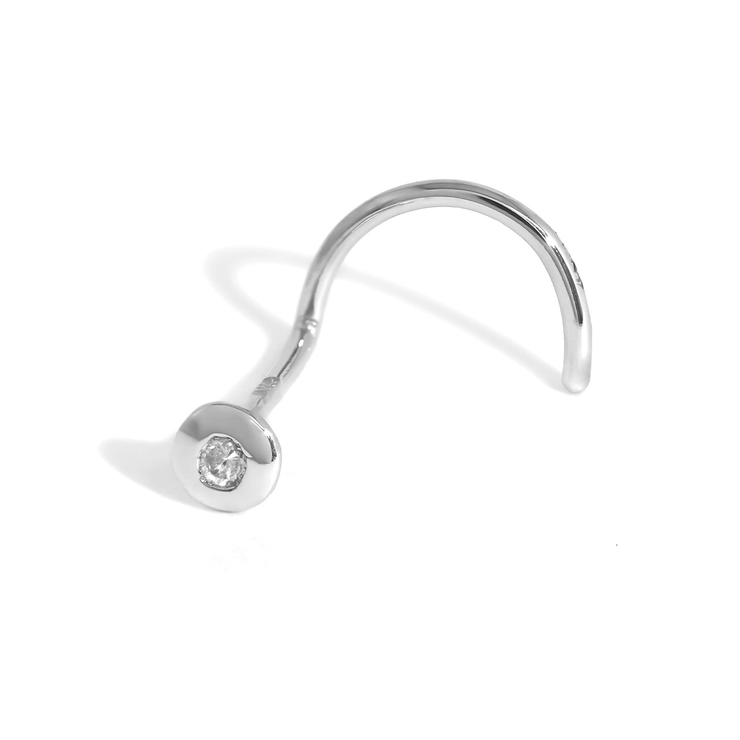 スクリュー・シルバー | 軟骨ピアス 鼻ピアスK18pt900天然ダイヤモンドシルバーゴールドノーズピアス… | ボディピアス専門店凛RIN