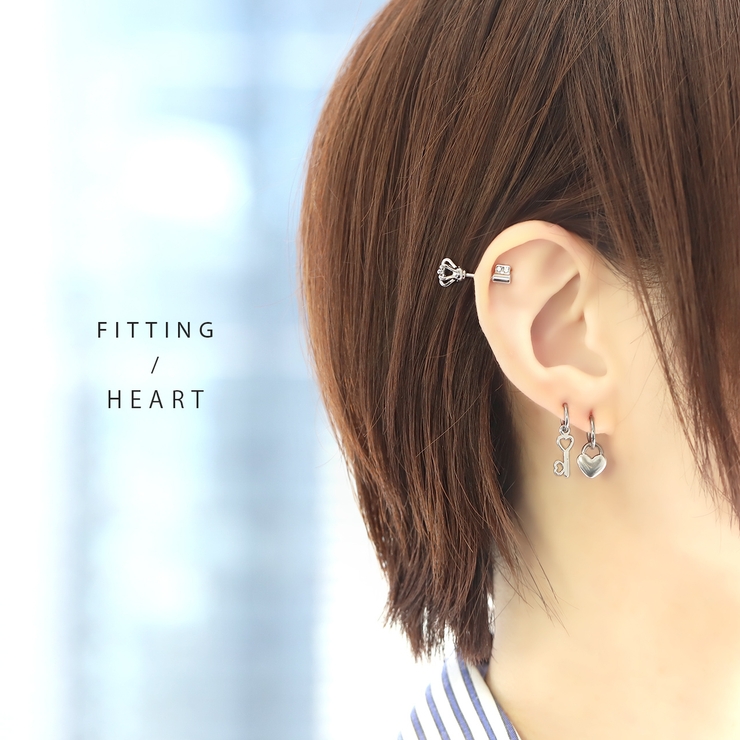 チャーム ハート南京錠シルバーパドロックスタイリッシュ アレンジパーツカスタマイ… | ボディピアス専門店凛RIN | 詳細画像4 