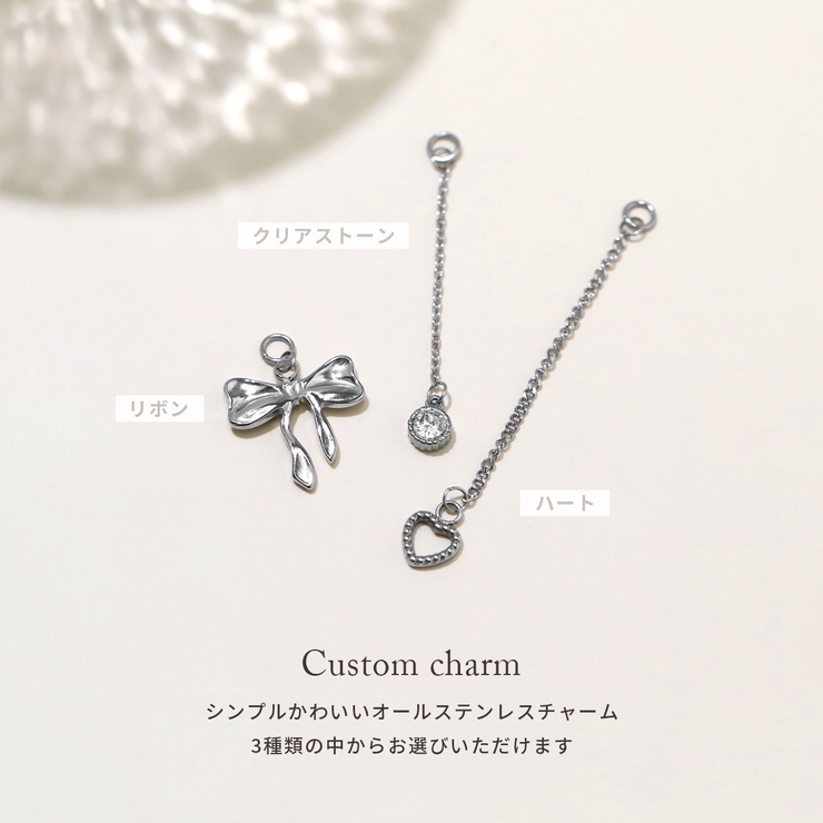 チャーム ハートリボンクリアストーンキュービックジルコニア ボディピアス | ボディピアス専門店凛RIN | 詳細画像2 