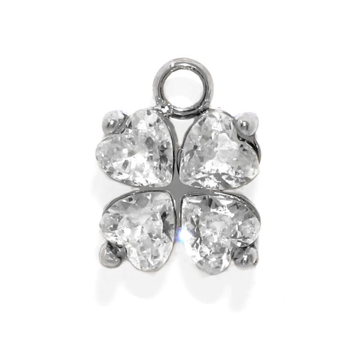 クリア | チャーム 四つ葉のクローバージルコニア揺れるかわいい ボディピアス | ボディピアス専門店凛RIN