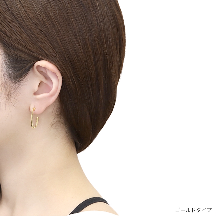 ファッションピアス フープピアス楕円オーバル変形 チタンポスト | ボディピアス専門店凛RIN | 詳細画像5 