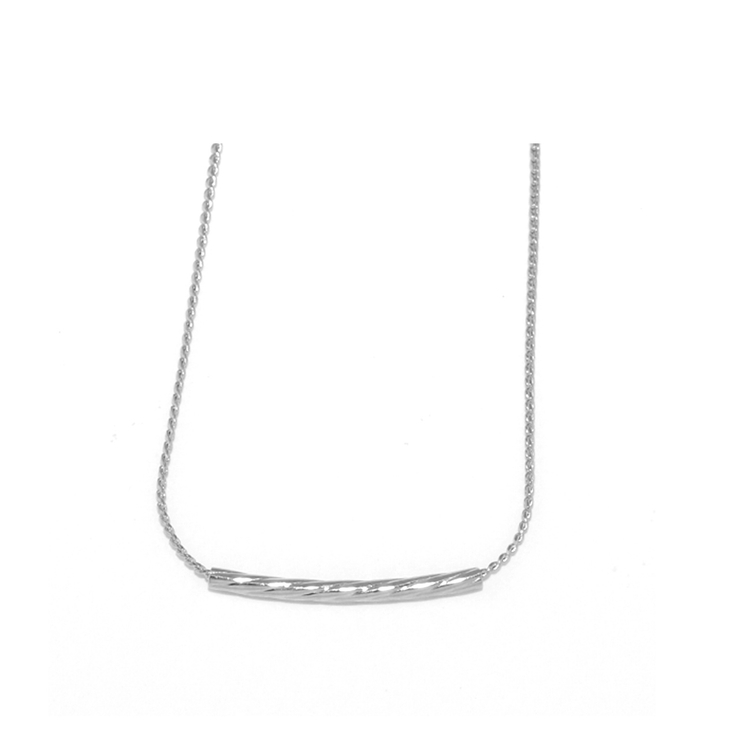 Cタイプ・シルバー | ネックレス シンプルキレイ チェーンストロービーズ | ボディピアス専門店凛RIN