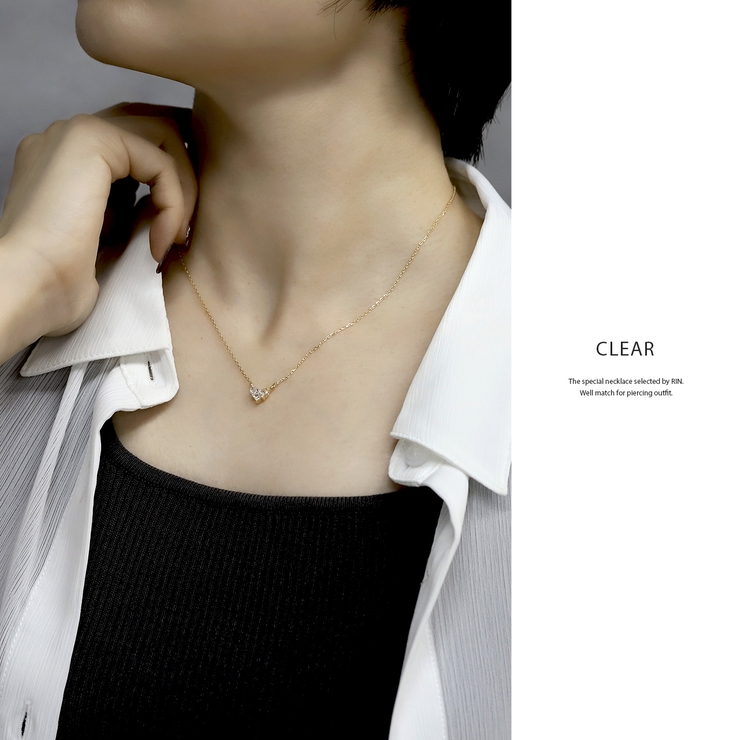 チェーンネックレス ジュエルハート キュート上品キレイおしゃれ | ボディピアス専門店凛RIN | 詳細画像6 