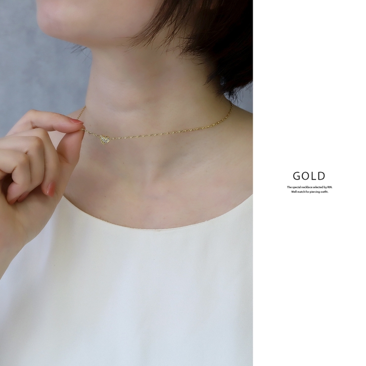ネックレス ハートペンダント キュートかわいいストーン18K | ボディピアス専門店凛RIN | 詳細画像5