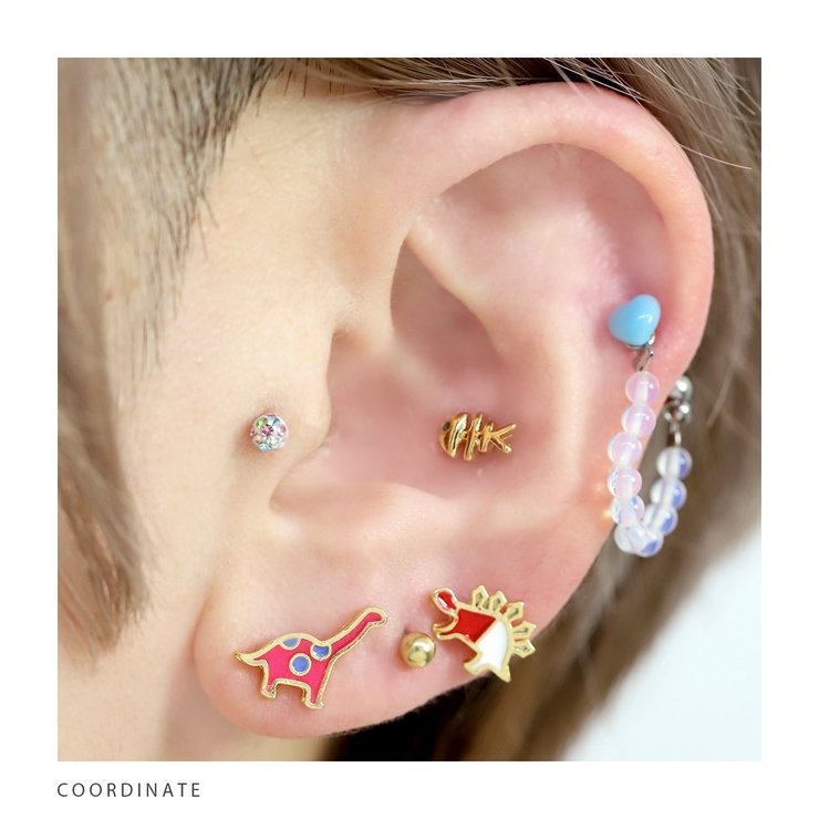 キャッチ 恐竜ダイナソーポップカラフルかわいいボディピアス アレンジパーツ | ボディピアス専門店凛RIN | 詳細画像6 
