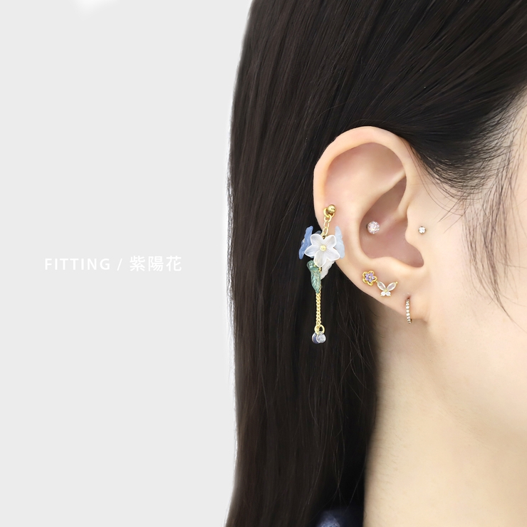 紫陽花様　ココクラッシュピアス ココ クラッシュ コレクション イヤリング イエローゴールド