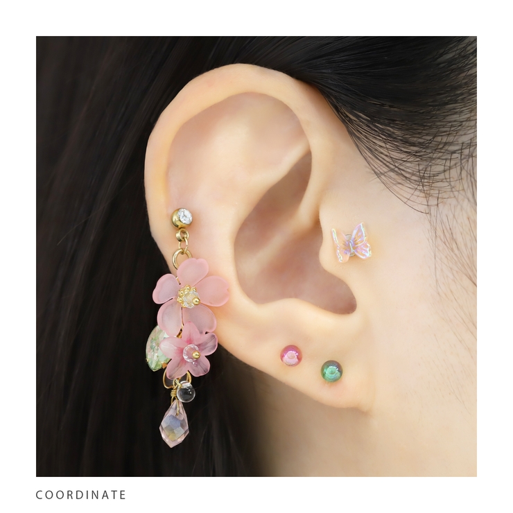 チャーム 花桜藤紫陽花和風和揺れる ボディピアス[品番
