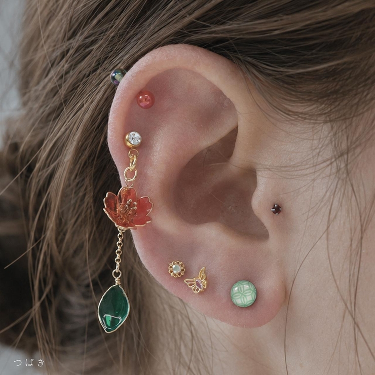 チャーム 花フラワー和和風季節の花 ボディピアス[品番：RINA0002492