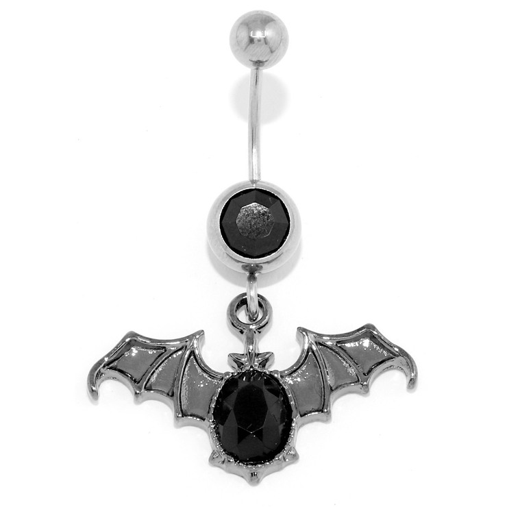 14G/ブラック | へそピアス こうもり スタイリッシュ | ボディピアス専門店凛RIN