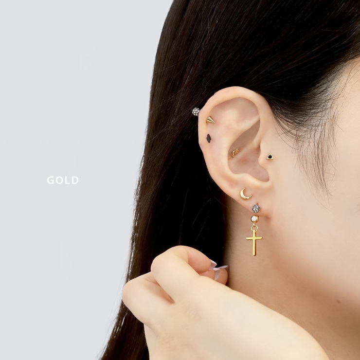 軟骨ピアス クロスクールスタイリッシュシンプルメンズ ボディピアス | ボディピアス専門店凛RIN | 詳細画像4 