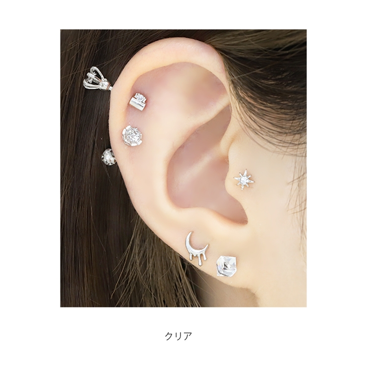 ボディピアス ジュエルきらきらキューブ四角スクエア ストレートバーベル | ボディピアス専門店凛RIN | 詳細画像5 
