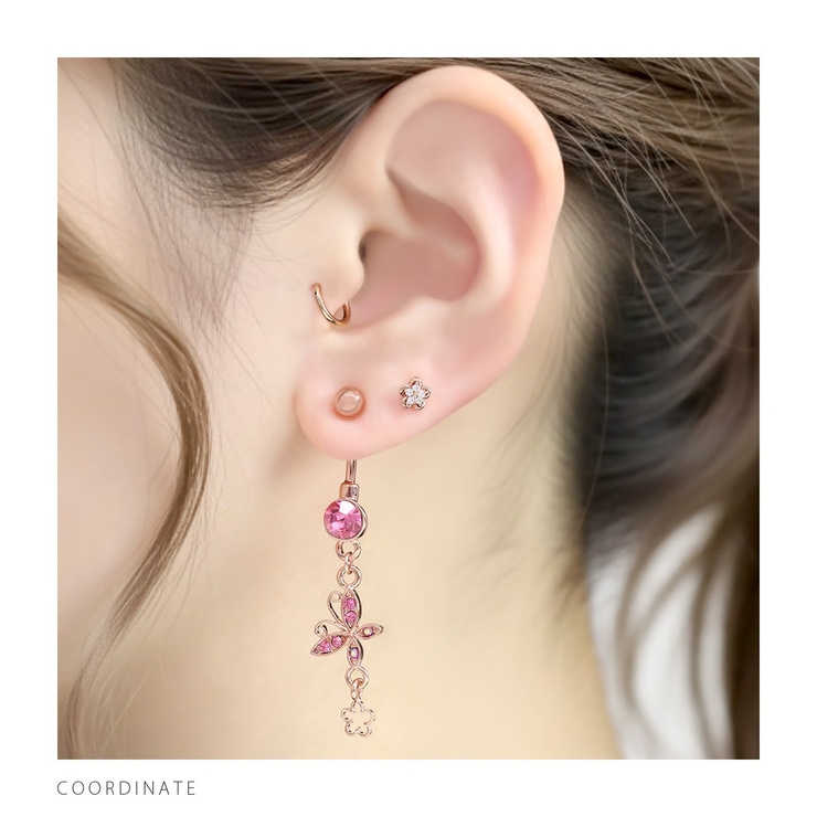 へそピアス かわいいバタフライ花ちょうちょ揺れるキラキラ ボディピアス | ボディピアス専門店凛RIN | 詳細画像5 