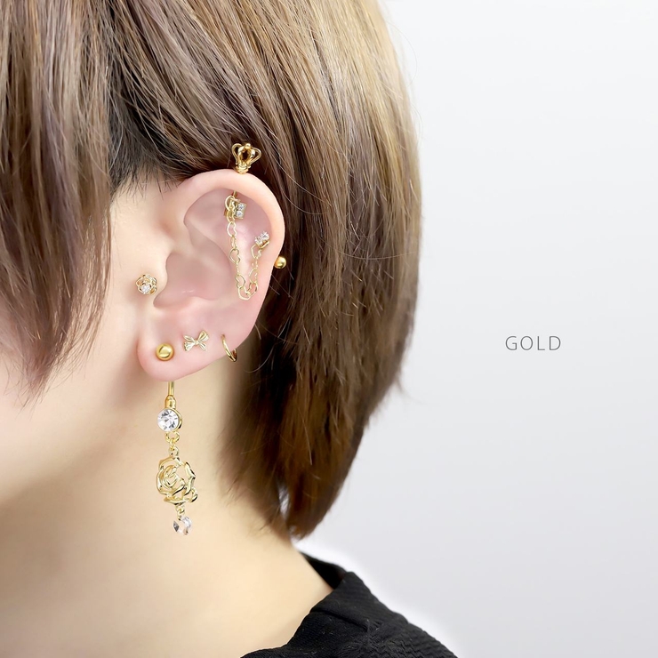へそピアス かわいい バラ薔薇植物透かしおしゃれ揺れるきれい | ボディピアス専門店凛RIN | 詳細画像4 