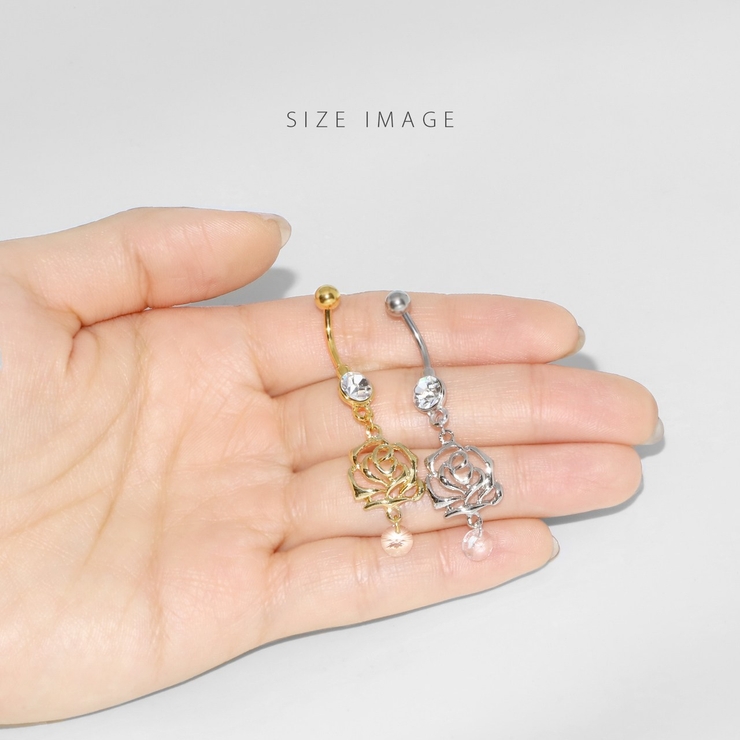 へそピアス かわいい バラ薔薇植物透かしおしゃれ揺れるきれい | ボディピアス専門店凛RIN | 詳細画像7 
