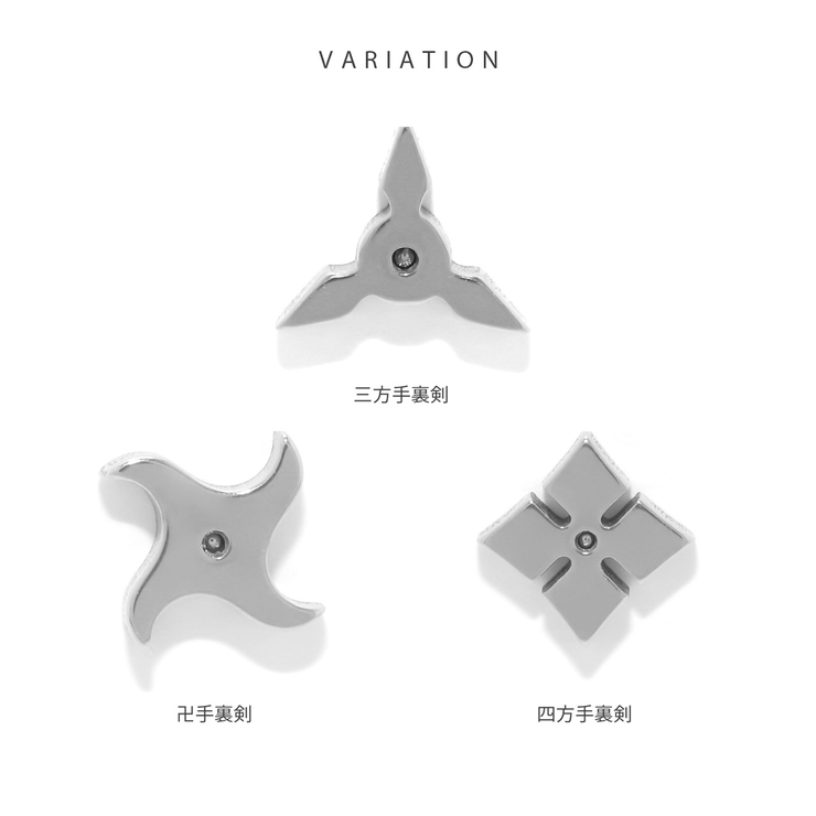 軟骨ピアス 手裏剣忍者和風 シンプル三方手裏剣卍手裏剣 | ボディピアス専門店凛RIN | 詳細画像14 