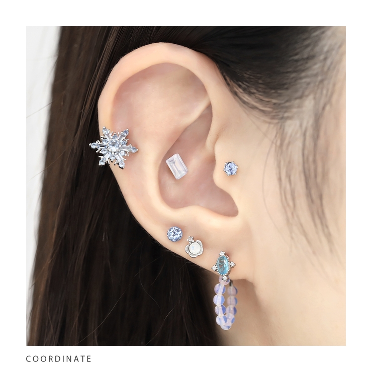 軟骨ピアス 雪の結晶スノークリスタル凛オリジナル冬クリスマス ボディピアス | ボディピアス専門店凛RIN | 詳細画像11 