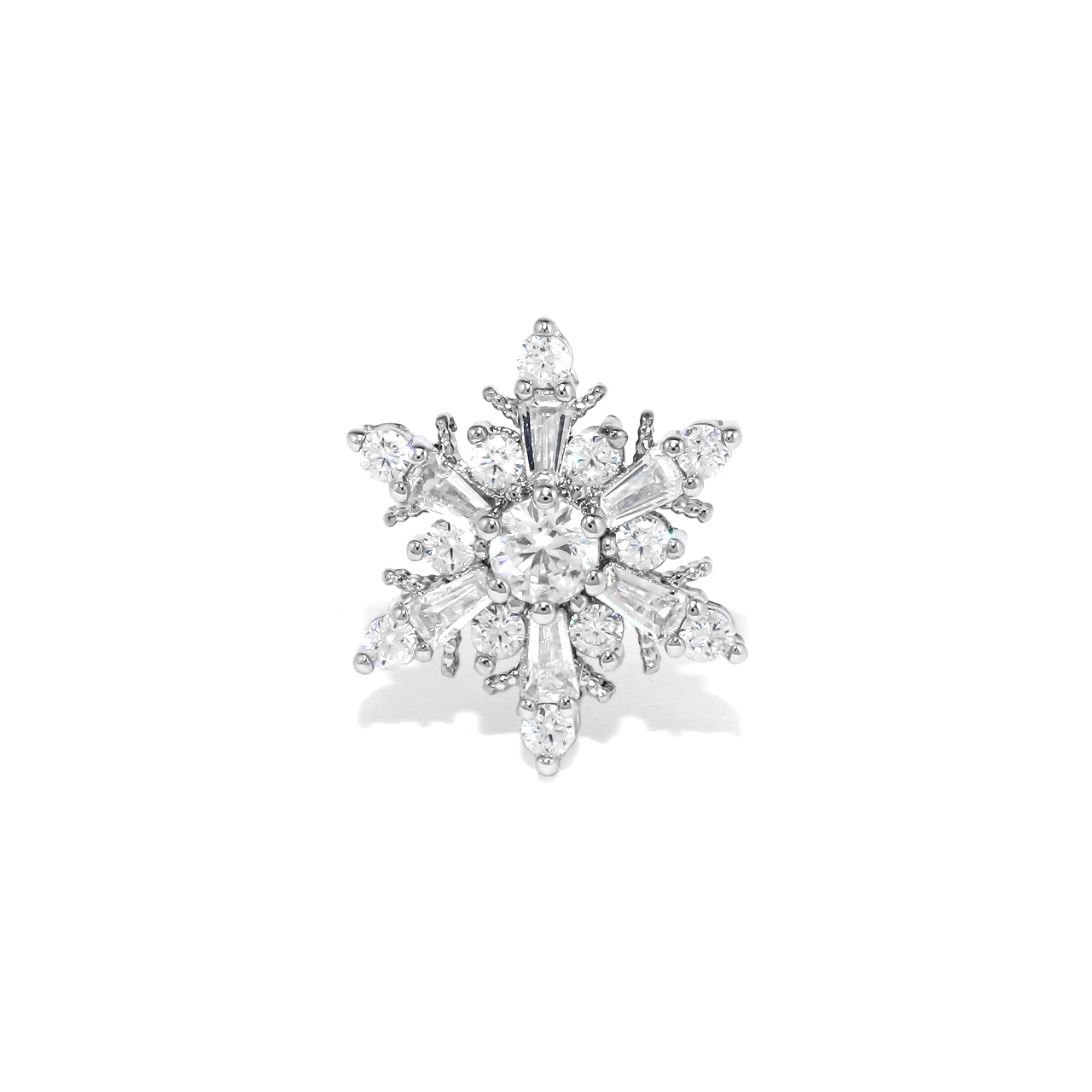 クリア | 軟骨ピアス 雪の結晶スノークリスタル凛オリジナル冬クリスマス ボディピアス | ボディピアス専門店凛RIN