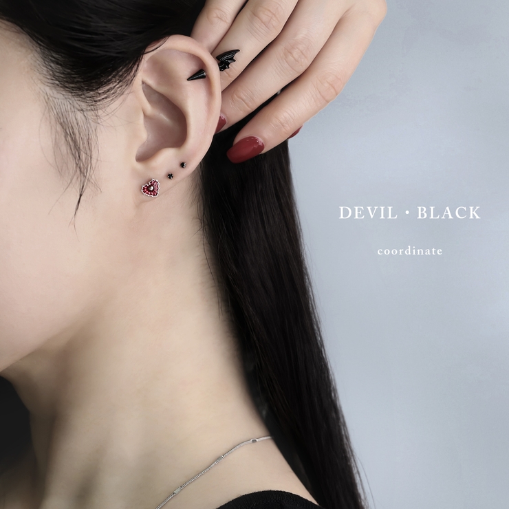 軟骨ピアス 天使悪魔エンジェルデビル羽翼ハートキャッチコーン ボディピアス | ボディピアス専門店凛RIN | 詳細画像4 