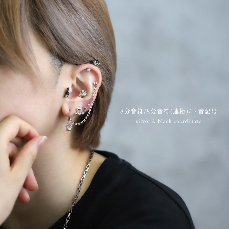 軟骨ピアス 音符ト音記号ジュエルキラキラサージカルステンレス ボディピアス | ボディピアス専門店凛RIN | 詳細画像4 