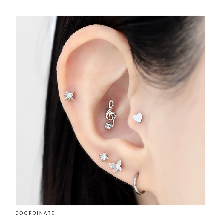 軟骨ピアス 音符ト音記号ジュエルキラキラサージカルステンレス ボディピアス | ボディピアス専門店凛RIN | 詳細画像6 