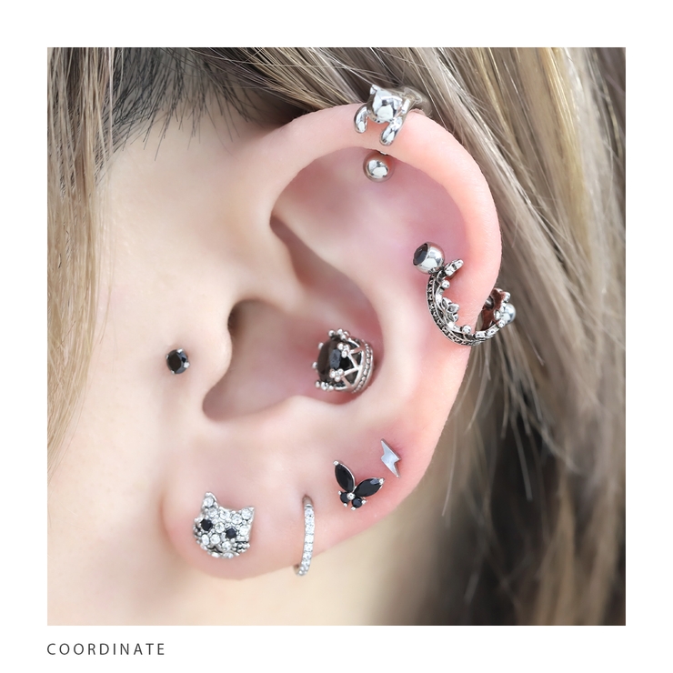 軟骨ピアス のびネコ猫かわいいアンテナヘリックス動物イベント ボディピアス | ボディピアス専門店凛RIN | 詳細画像8 